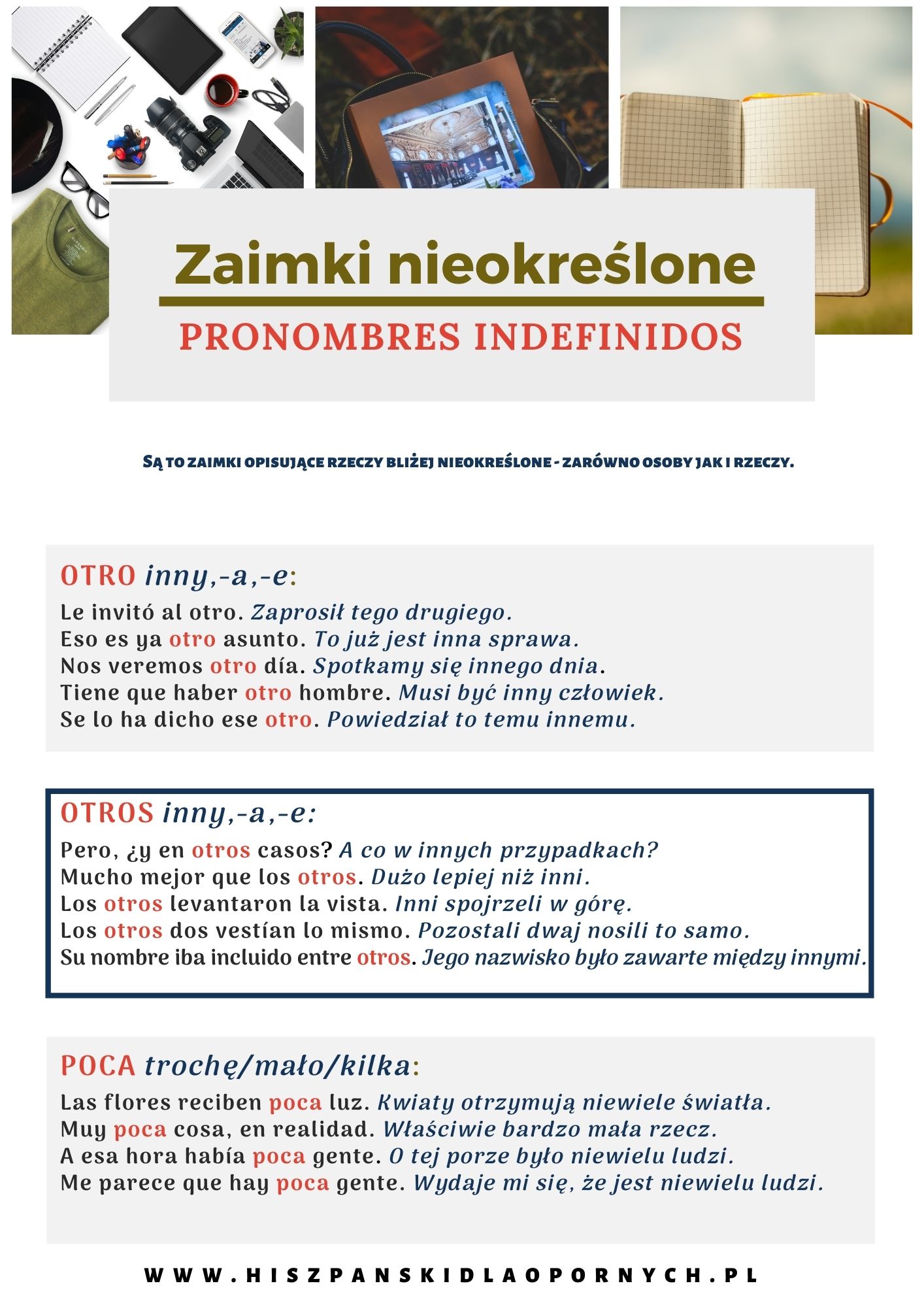 Zaimki i przymiotniki nieokreślone, czyli los indefinidos z dużą ilością przykładów