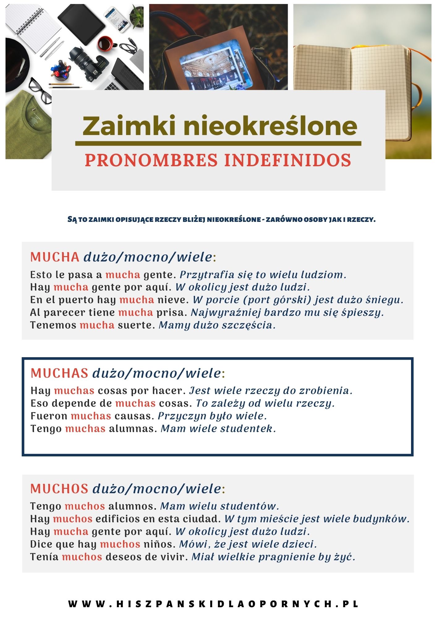 Zaimki i przymiotniki nieokreślone, czyli los indefinidos z dużą ilością przykładów