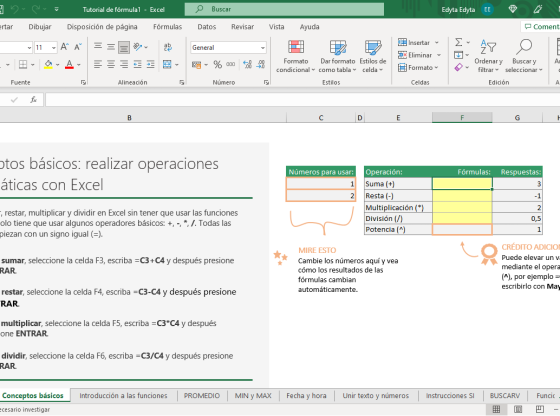 Excel dla początkujących po hiszpańsku. Poznaj formuly w Excelu po hiszpansku. Hiszpanski dla poczatkujacych online.