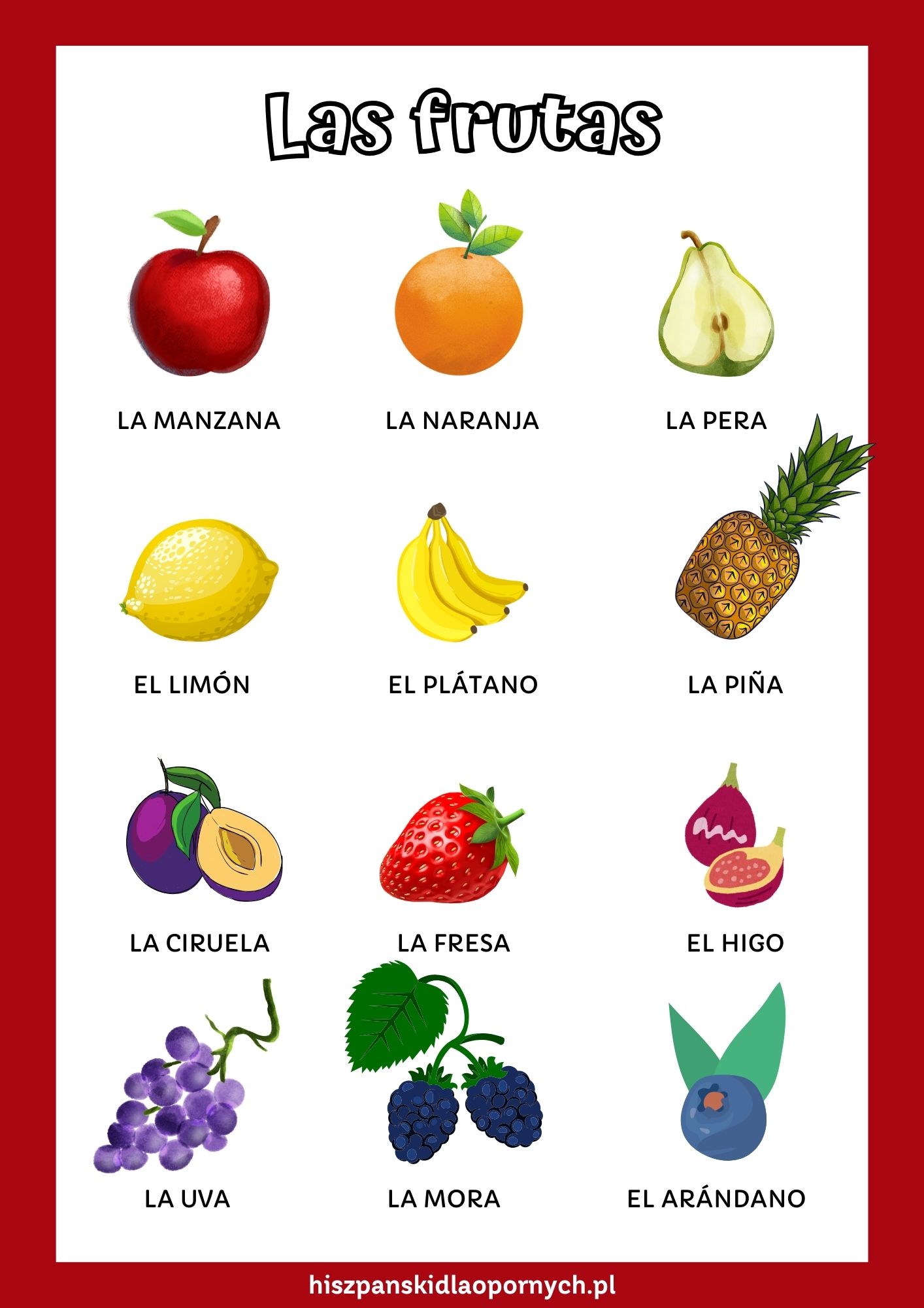 Vocabulario de las frutas en español :) Poznaj podstawowe nazwy owoców po hiszpańsku, plus ciekawostki i ćwiczenia.